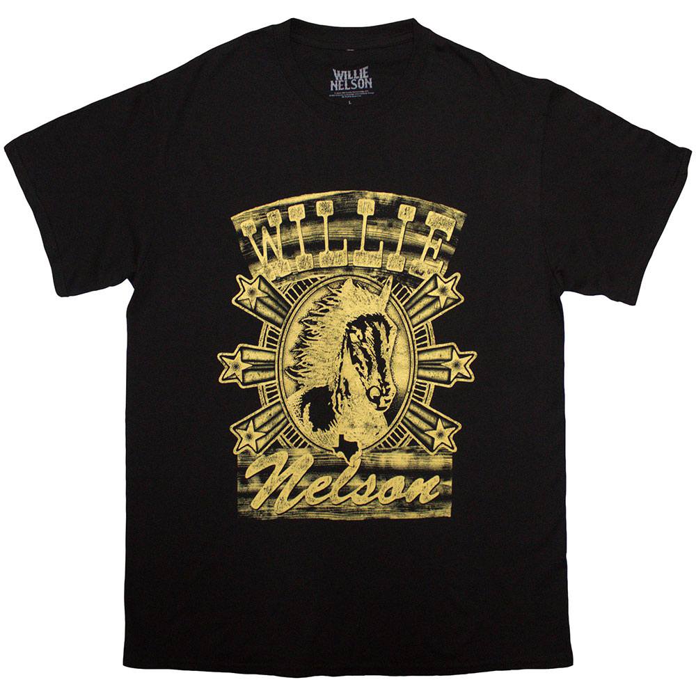 Willie Nelson - Horse Heren Tshirt - Zwart